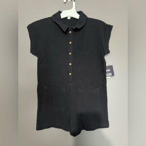 Grayson Threads Black Button Down Kids One Piece Size 8 Medium